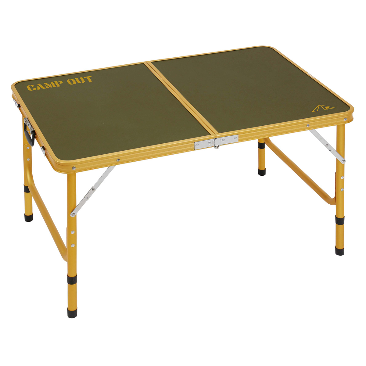 UC-553 キャンプアウト アルミフォーウェイテーブル 90×60cm(オリーブ×オールドイエロー)