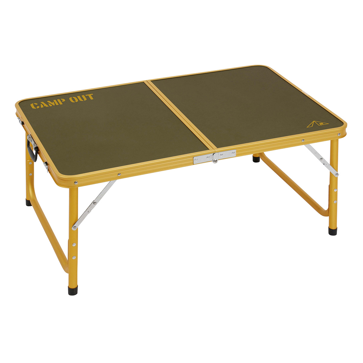 UC-553 キャンプアウト アルミフォーウェイテーブル 90×60cm(オリーブ×オールドイエロー)